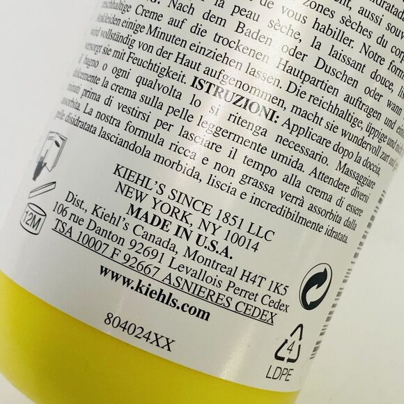 Kiehl's Creme de Corps 8.4 fl oz - 250ml All Over Body Moisturizer for Dry skin - Picture 4 of 6